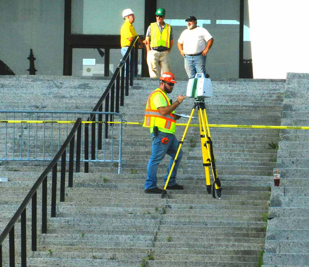 C.T. Male Land Surveyor scanning a project at Empire State Plaza